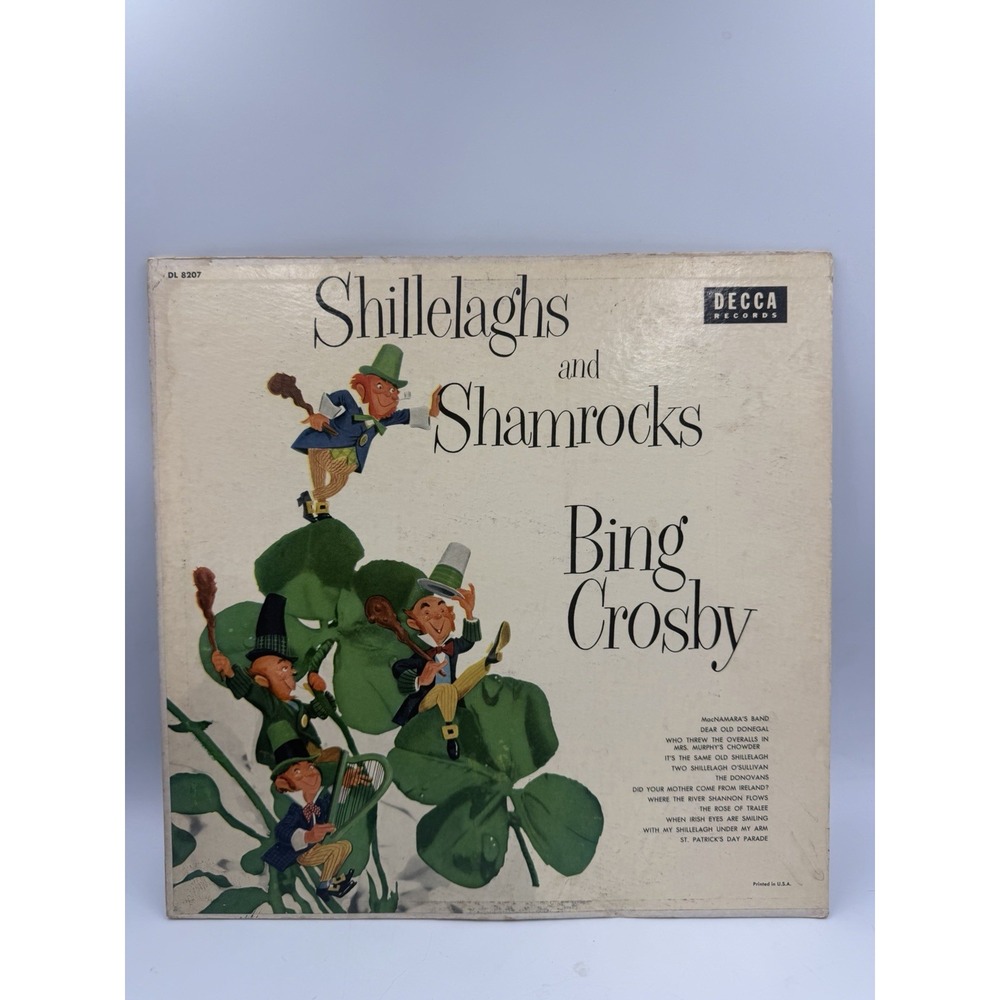 Bing Crosby Shillelaghs And Shamrocks Decca DL 8207 Vinyl LP